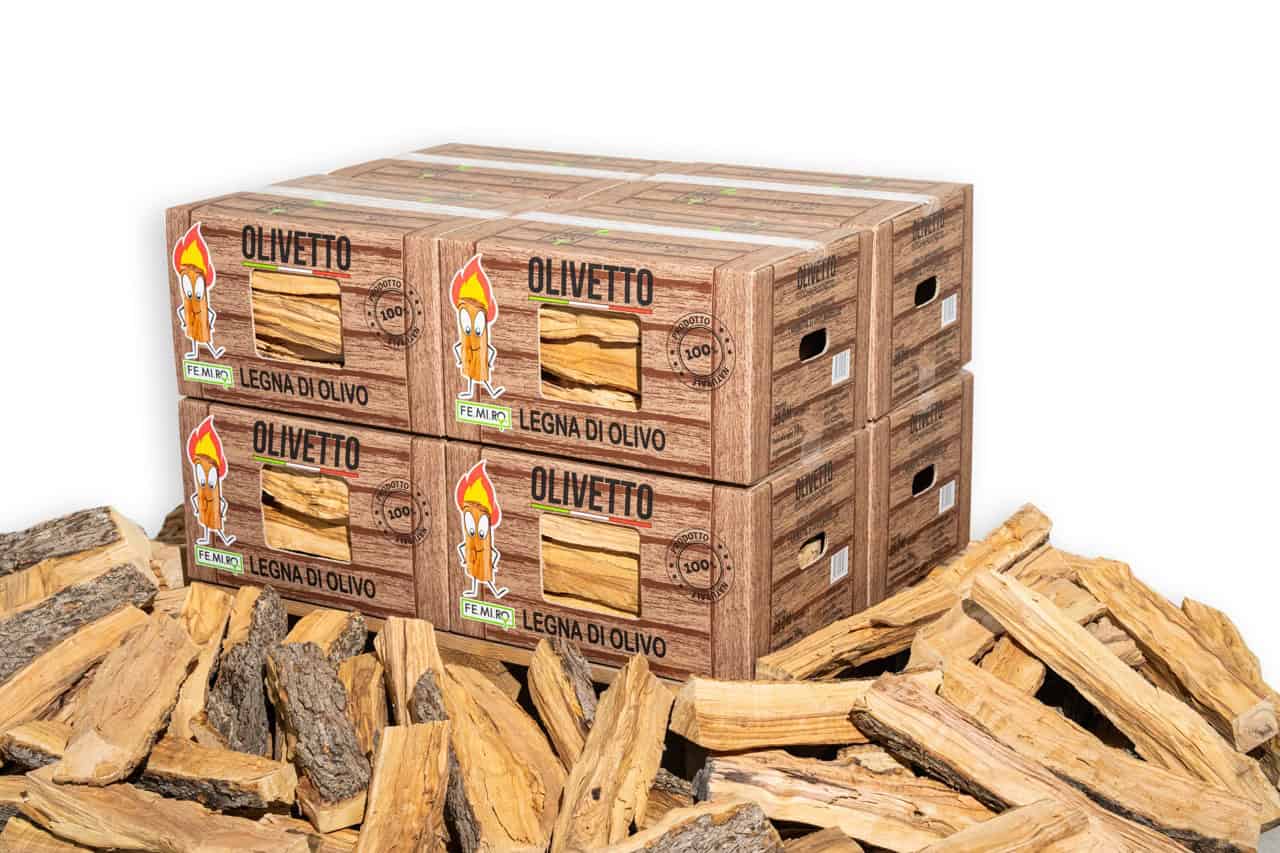 Legna da ardere di ulivo in scatola da 10Kg OLIVETTO - SU BANCALE - Qualità PREMIUM - immagine 8