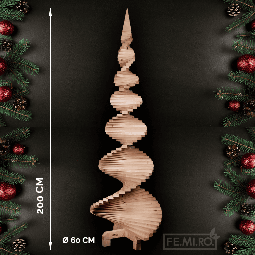 Albero di Natale in legno da 200 cm - immagine 2