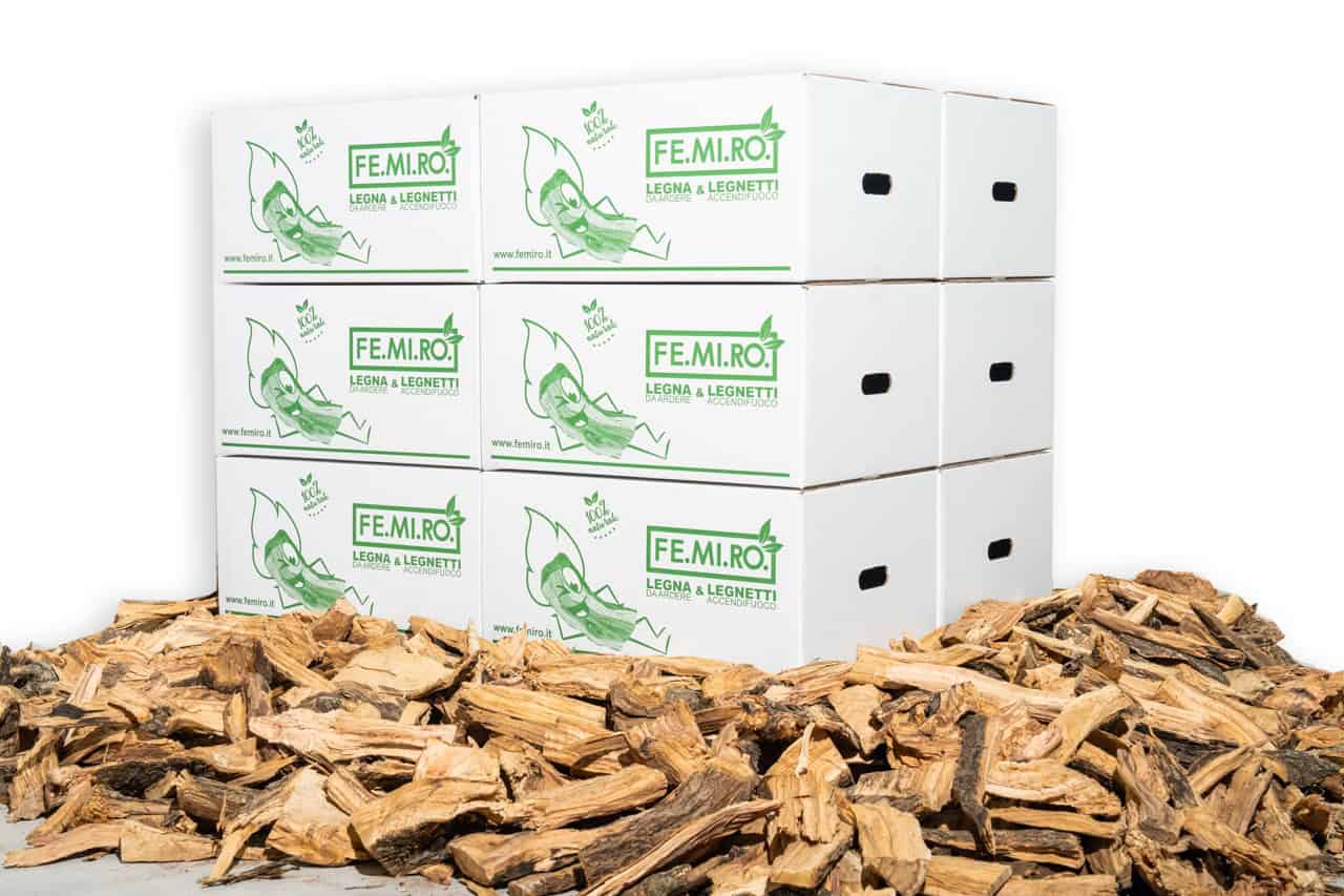 BIG CHIPS - Legna da ardere di olivo in scaglie in scatole da 20 kg - SU BANCALE - immagine 3