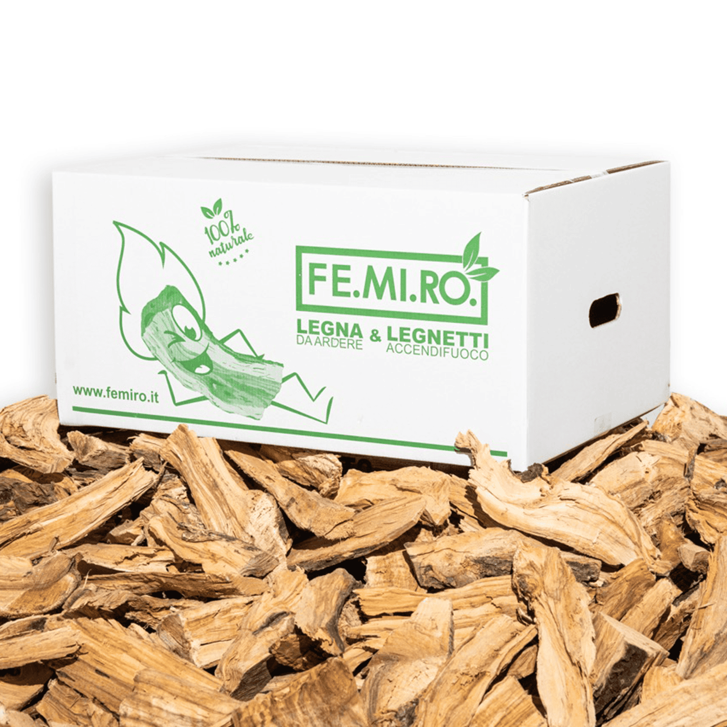 BIG CHIPS - Legna da ardere di olivo in scaglie in scatole da 20 kg - SU BANCALE