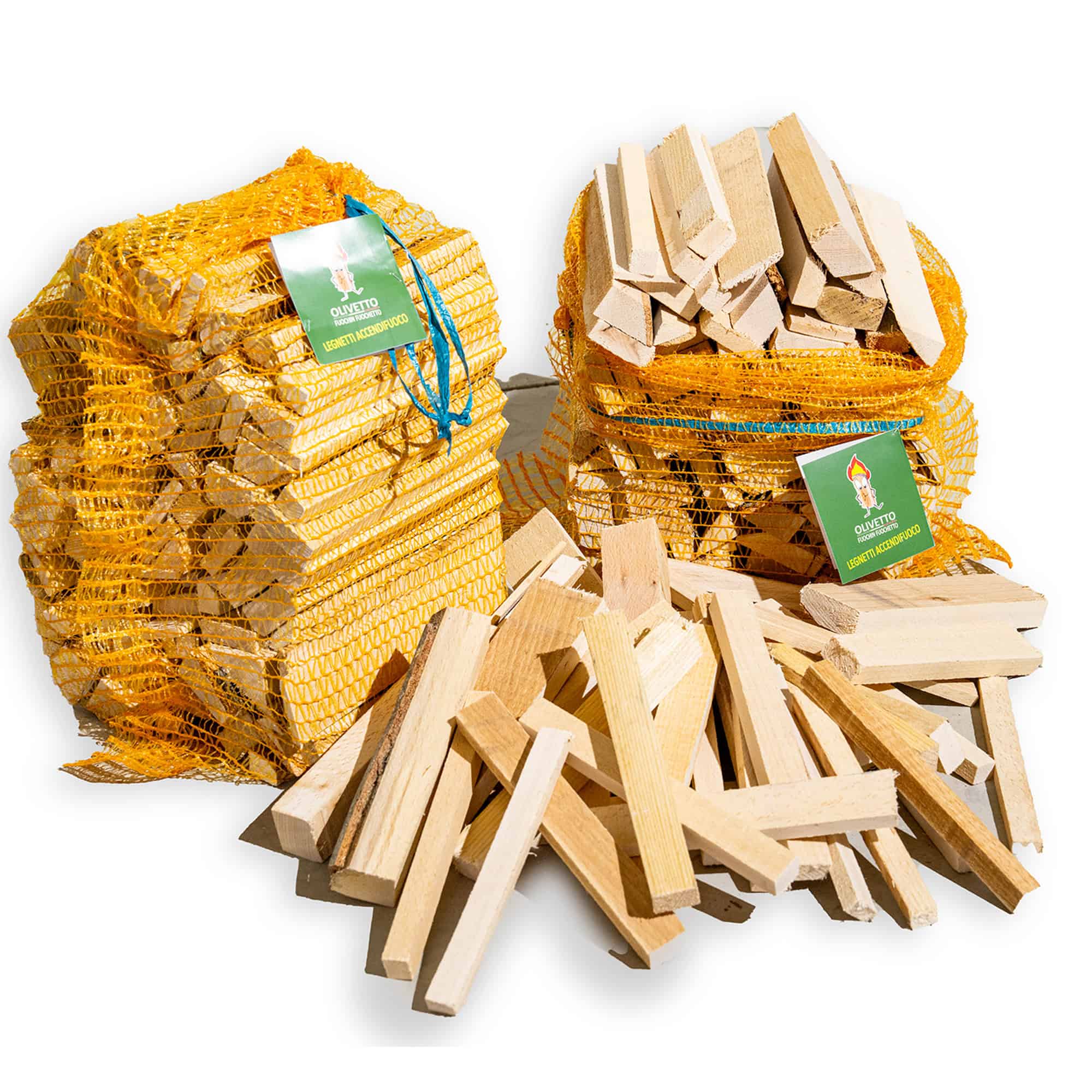 FEMIRO - Legnetti Accendifuoco Misti Faggio/Abete in Sacchetto Raschel 3,5 kg - Economici, Pratici e Ideali per Camino, Stufa, Forno e Barbecue. Confezioni da 3,5 a 420 kg.