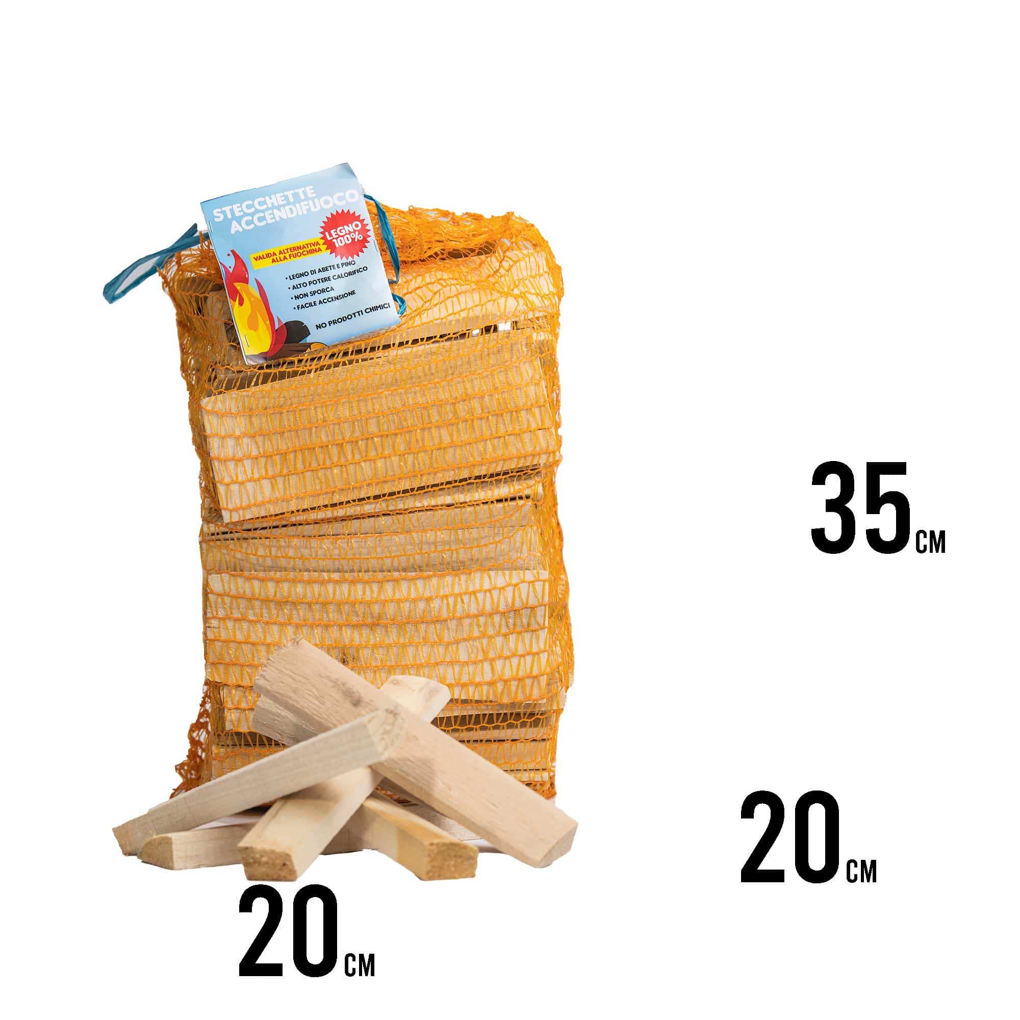 FEMIRO - Legnetti Accendifuoco Misti Faggio/Abete in Sacchetto Raschel 3,5 kg - Economici, Pratici e Ideali per Camino, Stufa, Forno e Barbecue. Confezioni da 3,5 a 420 kg. - immagine 8